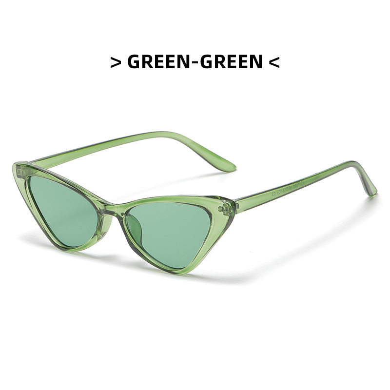 Gafas de sol de ojo de gato triangulares de color caramelo PC al por mayor